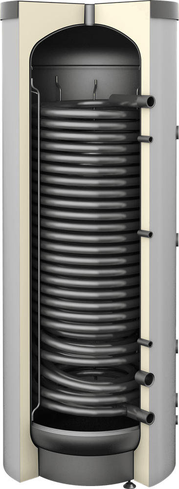 Zbiornik buforowy do pomp ciepła - 1 wężownica spiralna