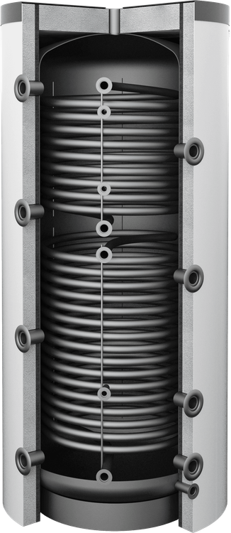 Zbiornik buforowy z 2 wężownicami spiralnymi